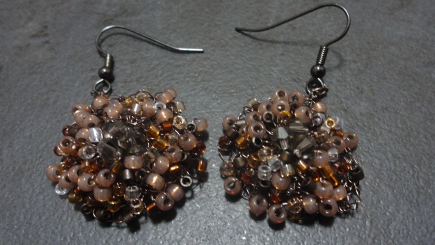 Crochet Earrings. There are some 'proper' crystals in here.